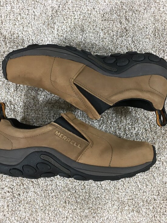 Merrell Jungle Moc Nubuck Slip On Shoes Mens Size 9.5 W Wide Brown Leather main image 9